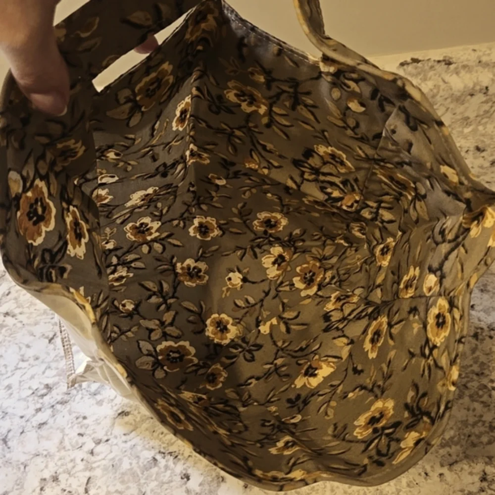 New Longaberger Medium Wall Pocket Khaki Floral Liner